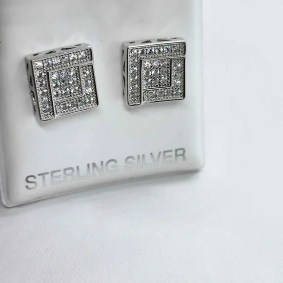 Brand NewSterling Silver 925 SquareDesign Earrings
